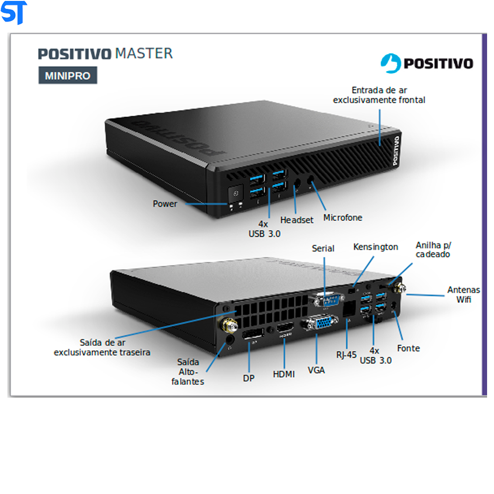 Mini Pc Positivo Master C600 Minipro I5 8gb SSD 240gb Wi-fi